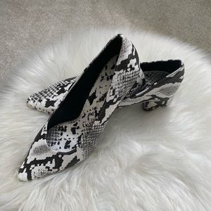 Zara snake print block heels